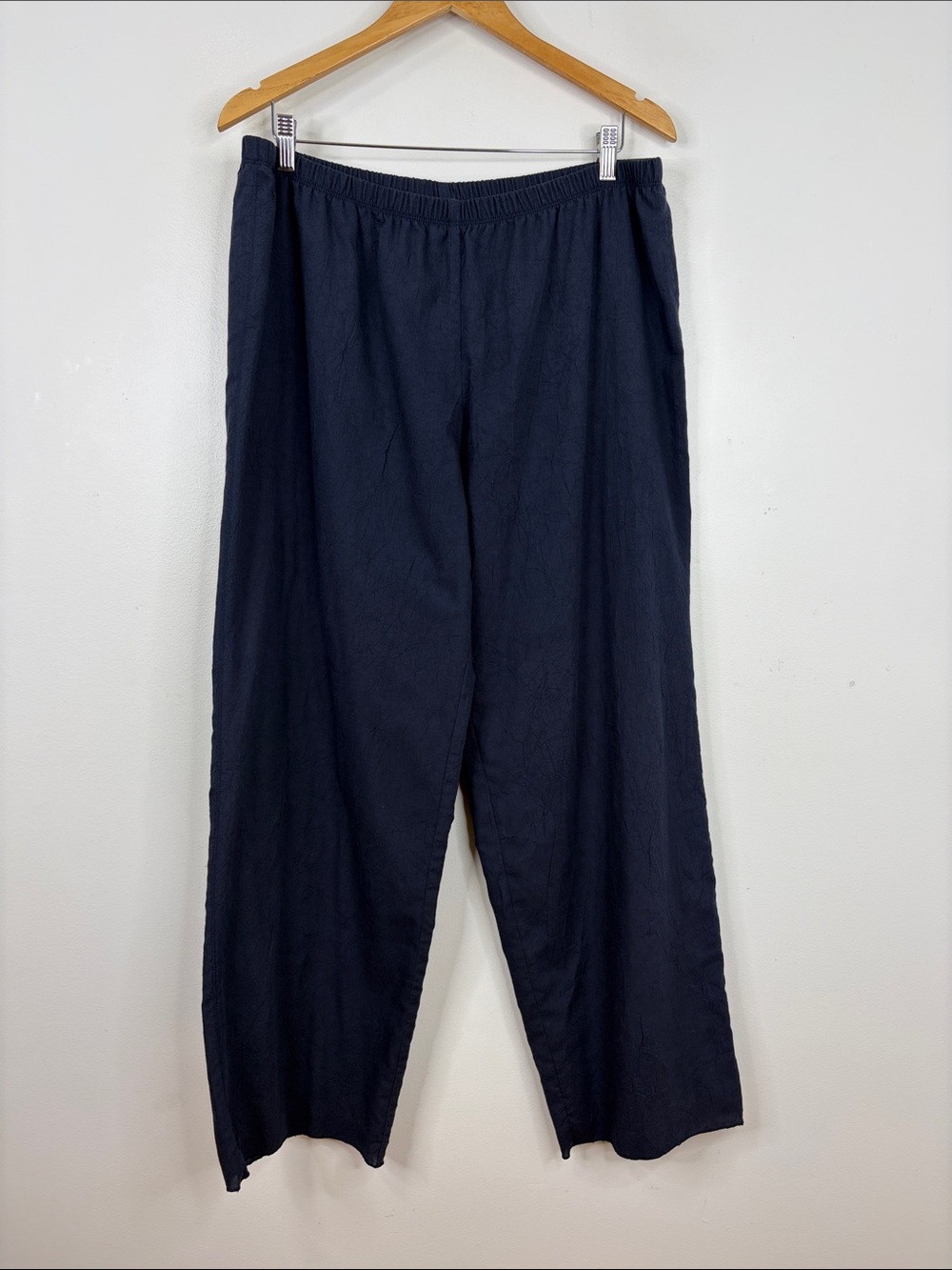 Tilley Endurables Pants Womens XL Navy Blue Cotton Blend Wide Leg Loose Fit